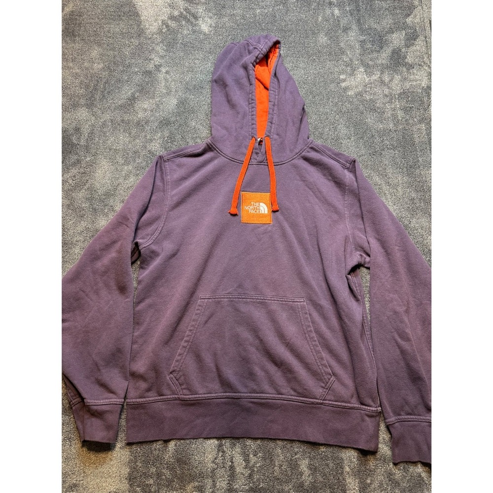 The North Face Mens Purple Orange Fine Box Logo Hoodie Pullover Size M - 267